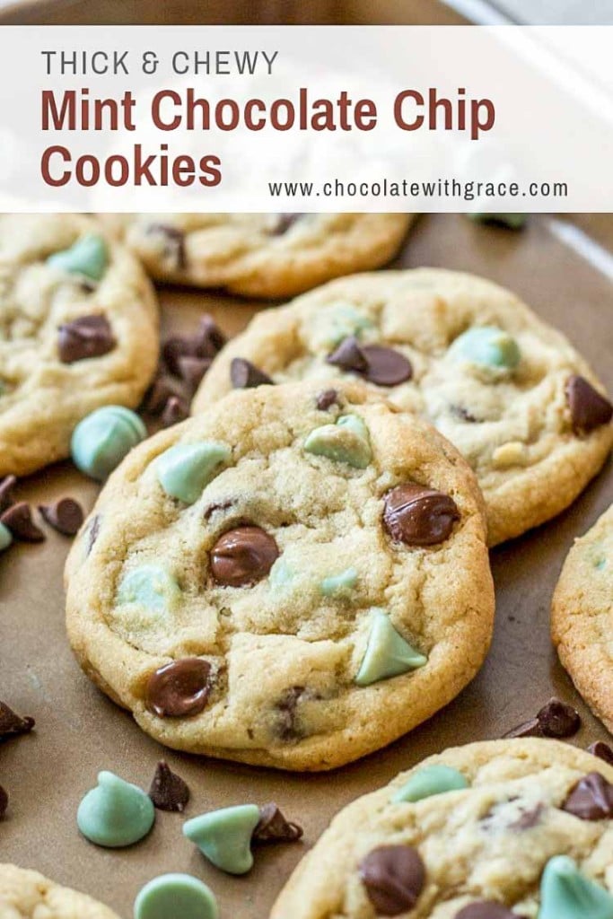 Chewy Mint Chocolate Chip Cookies