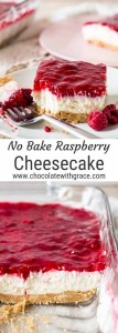 No Bake Raspberry Cheesecake - Chocolate with Grace