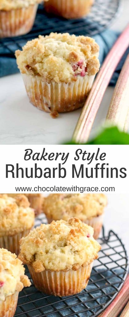 Bakery Style Rhubarb Streusel Muffins