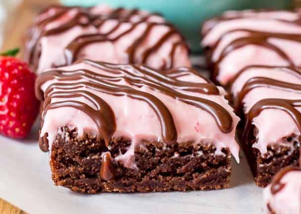 Strawberry Frosted Brownies