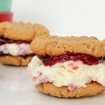 Peanut Butter and Jelly Ice Cream Sandwiches