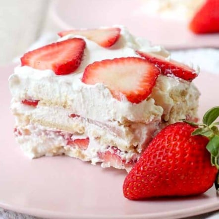 Strawberry Shortcake Icebox Cake - Chocolate with Grace