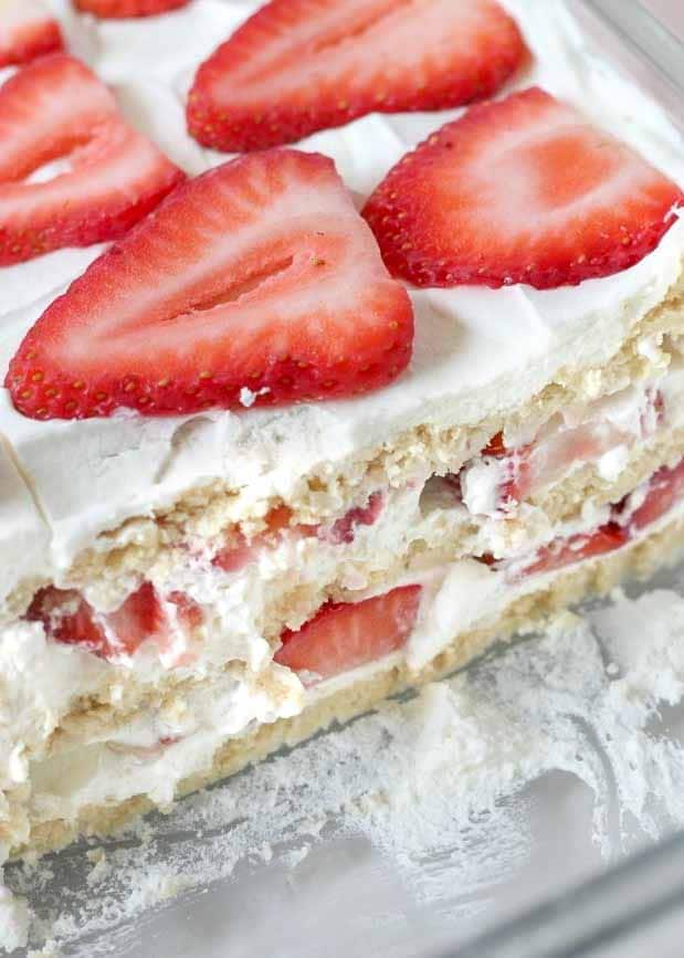 Strawberries and Cream Icebox Cake