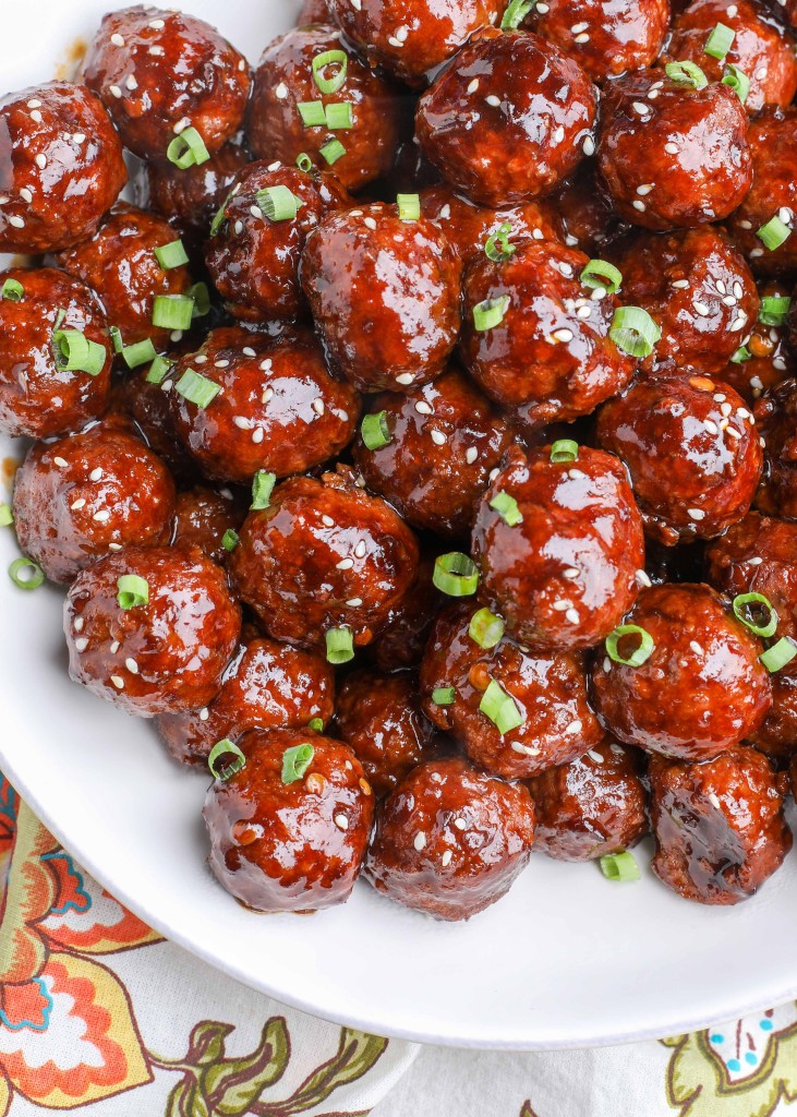 Asian Meatballs in white dish
