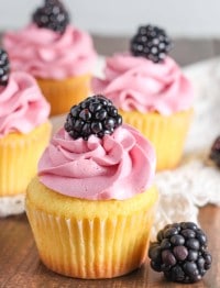 Blackberry Frosted Vanilla Cupcakes