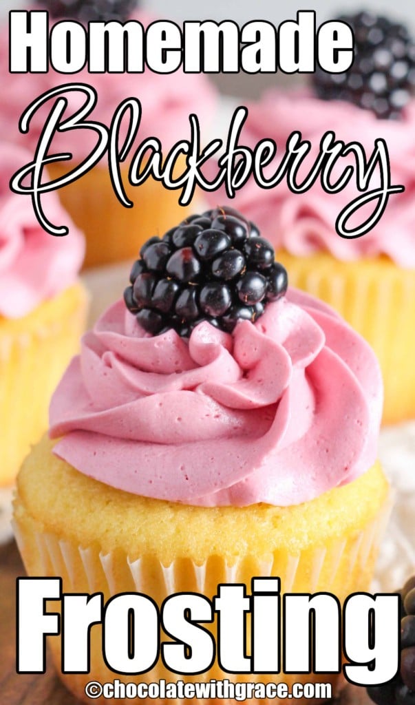 Blackberry Frosting with Vanilla Cupcakes