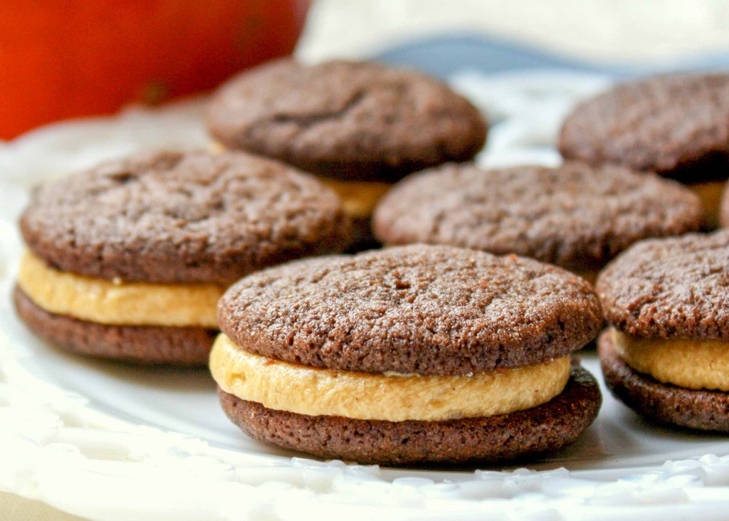 Chocolate Pumpkin Sandwich Cookies