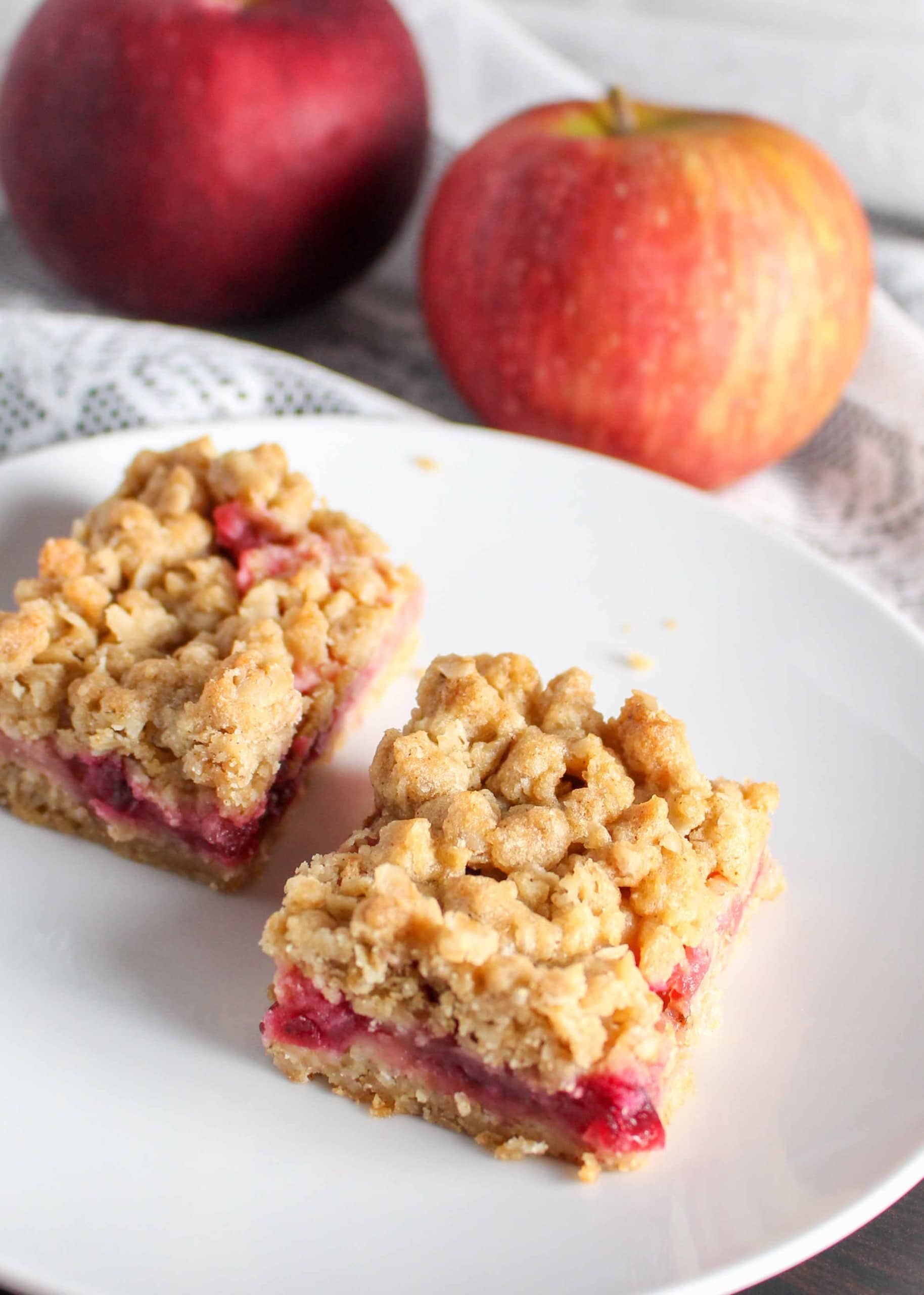 Cranberry Apple Crumb Bars - Chocolate with Grace