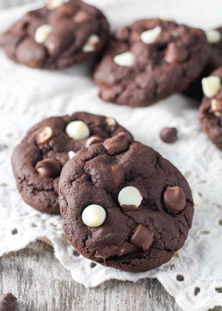 Chocolate, Chocolate Chip cookies with white and dark chocolate chips