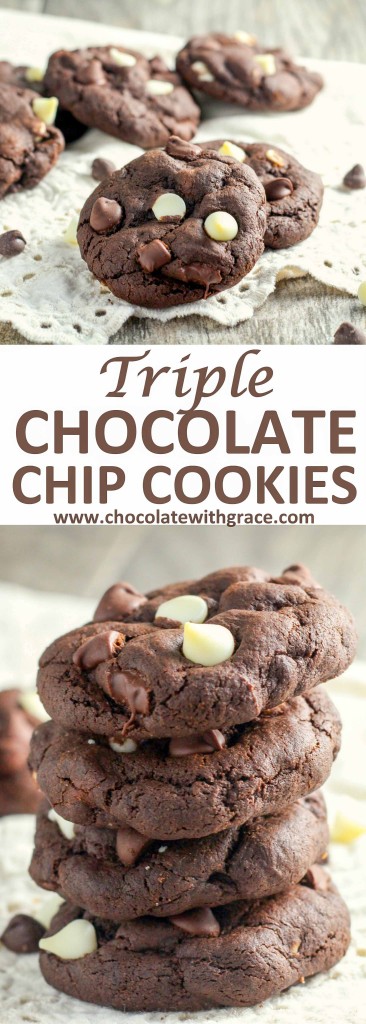 Cookies with three kinds of chocolate