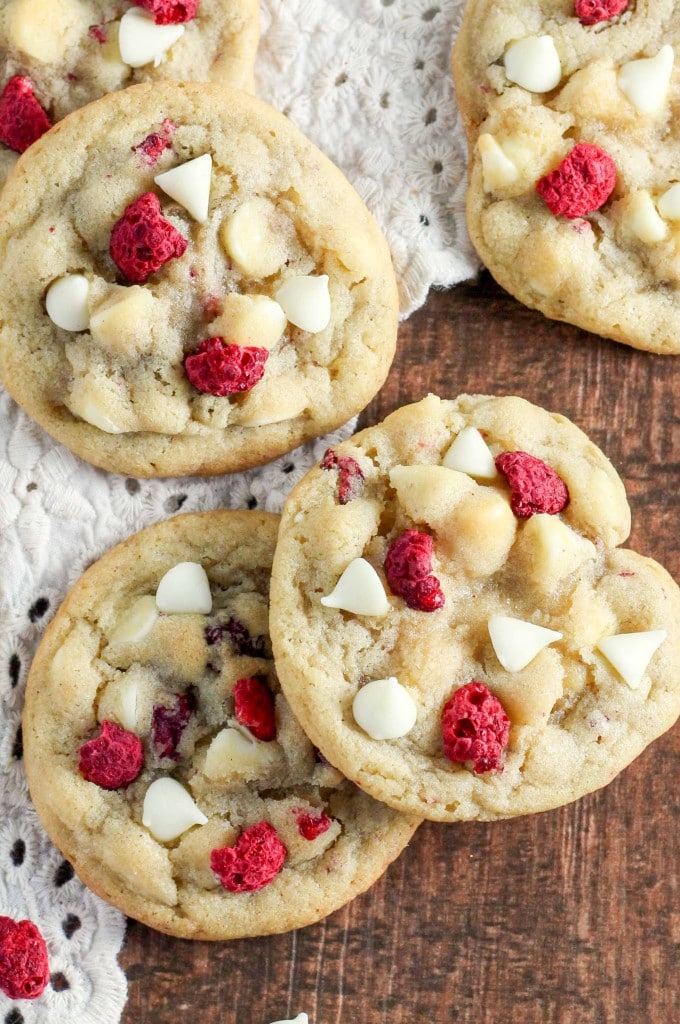 close up of raspberry cookies