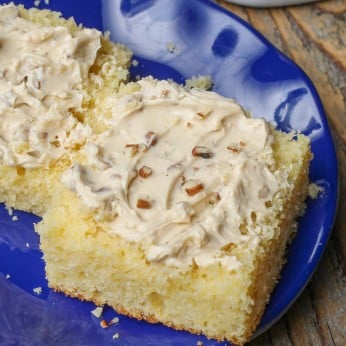 Cornbread on small blue plate