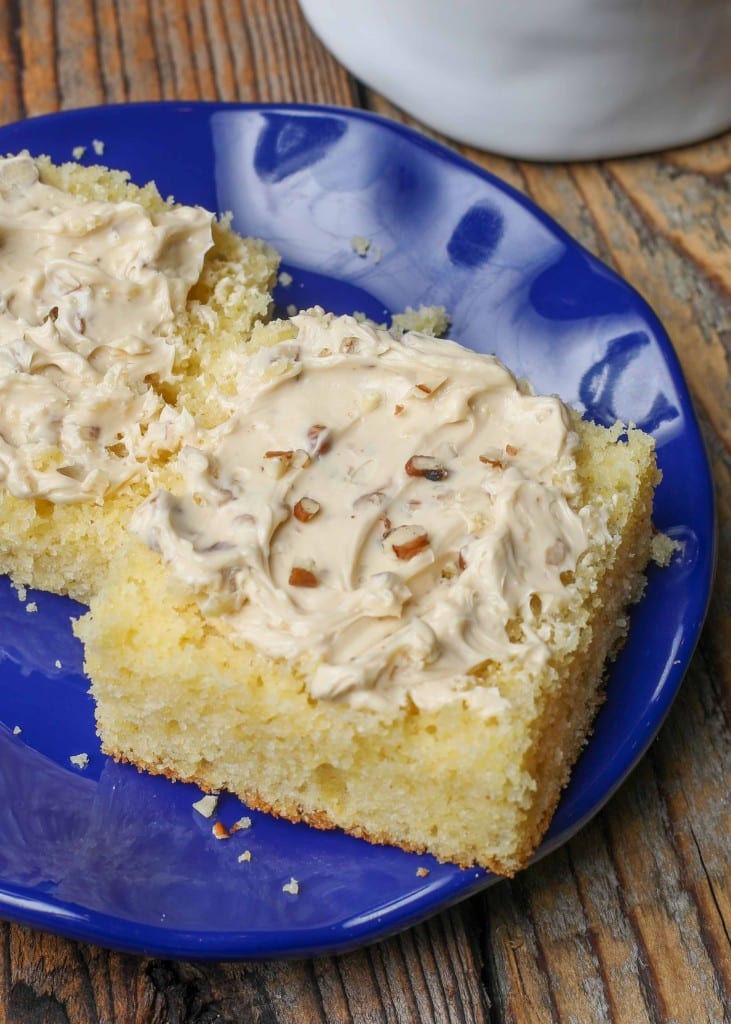 Cornbread on small blue plate