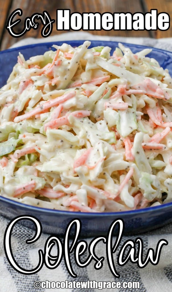 coleslaw in bowl on table