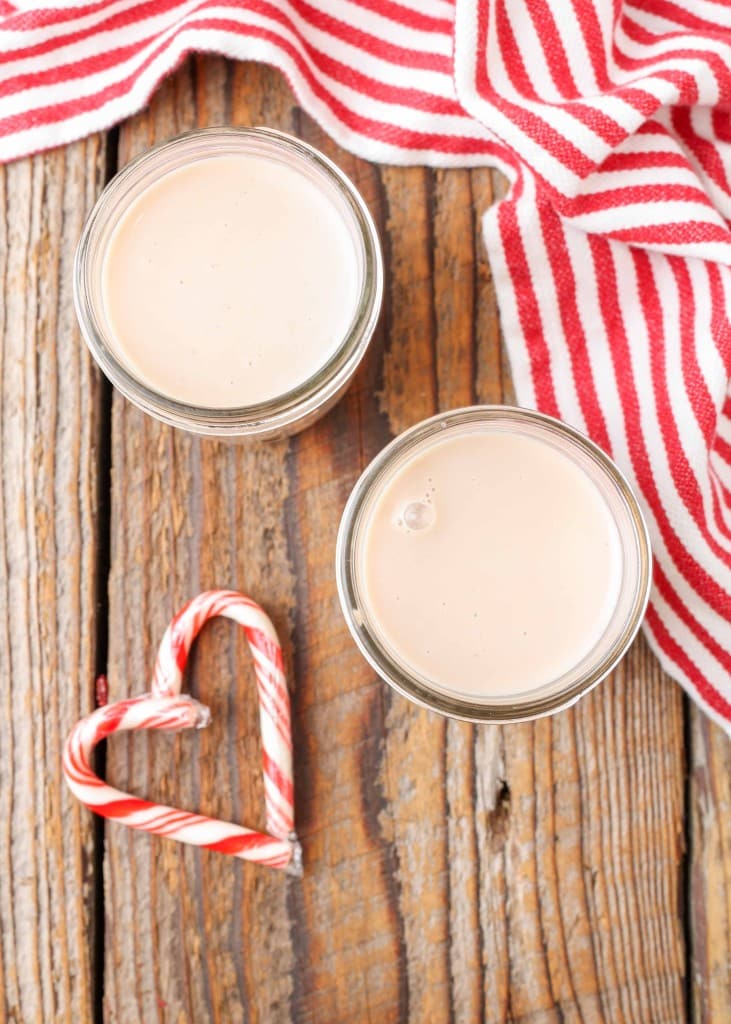 peppermint mocha coffee creamer with candy cane