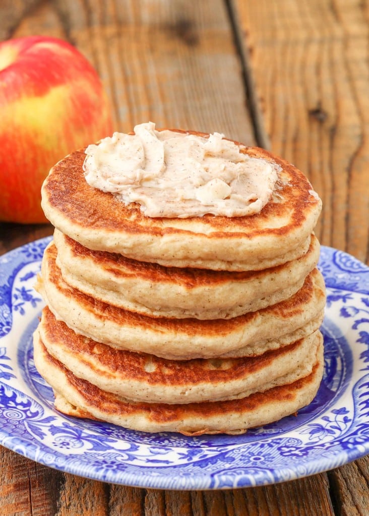 Applesauce Pancakes with Cinnamon Honey Butter