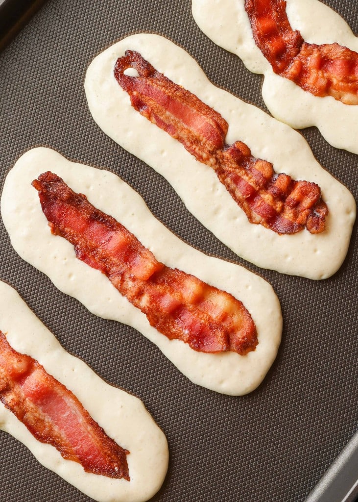 pancake dippers with bacon