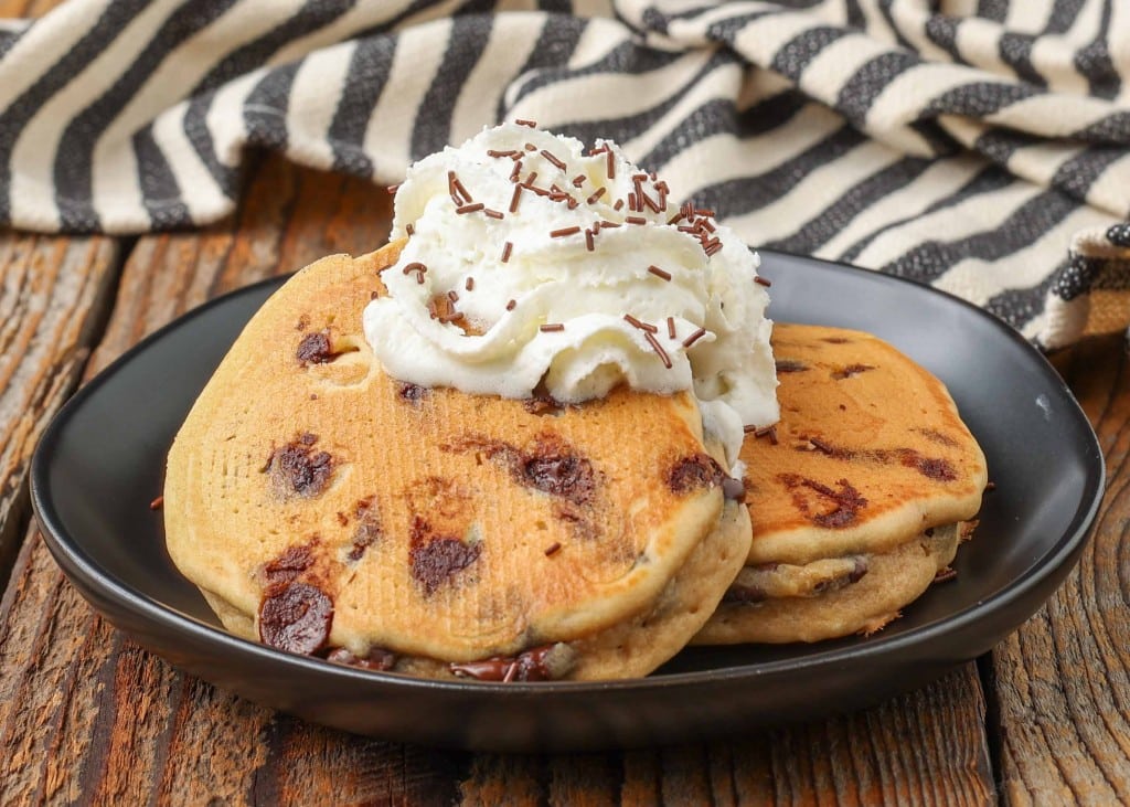 Pancakes with Chocolate Chips and Peanut Butter