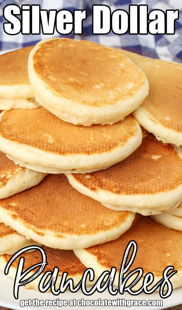 stacked mini pancakes on plate