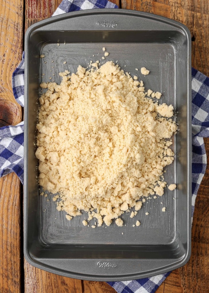 shortbread crust before pressing it into pan