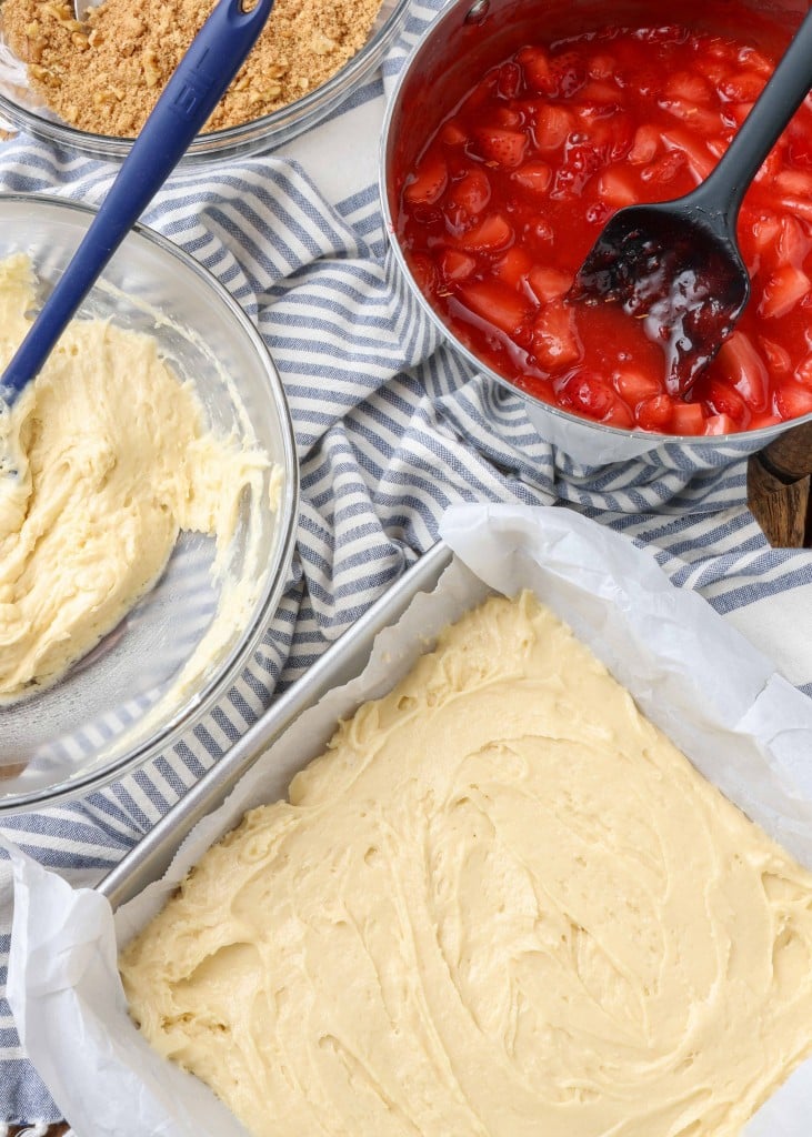 Strawberry Coffee Cake assembly