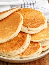 close up photo of pancakes stacked