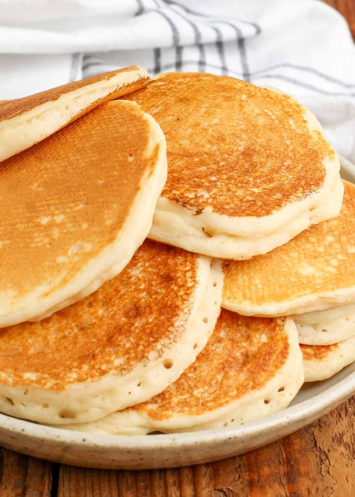 close up photo of pancakes stacked