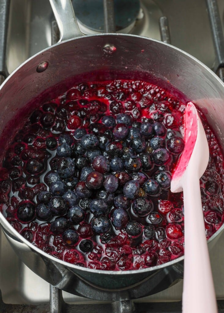 berries in saucepan