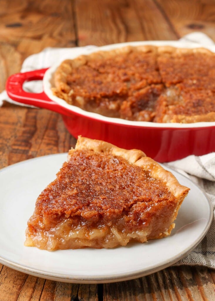 close up photo of "mock" apple pie