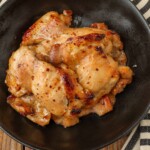 chicken marinated with honey, garlic, lemon, pepper, and baked