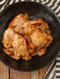 chicken marinated with honey, garlic, lemon, pepper, and baked