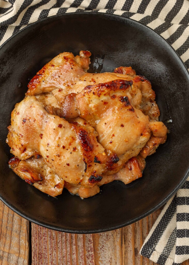 chicken marinated with honey, garlic, lemon, pepper, and baked