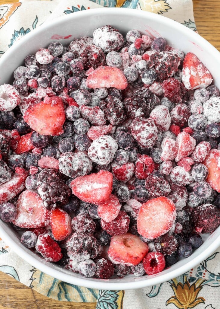 frozen berries tossed in cornstarch