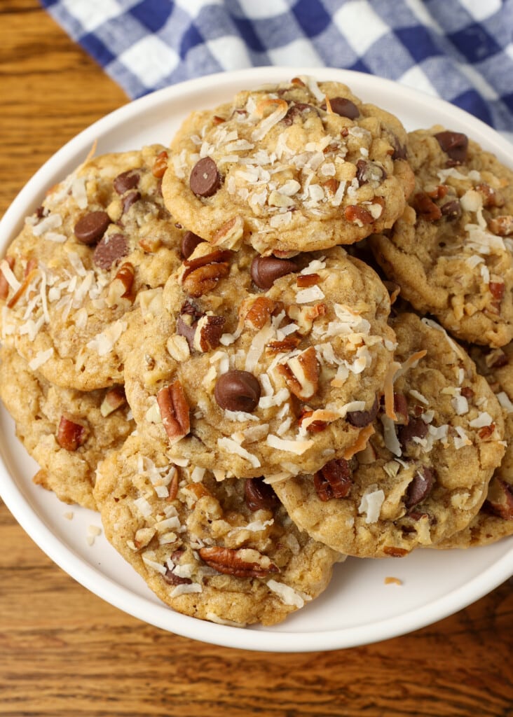 kitchen sink cookies on a white plate