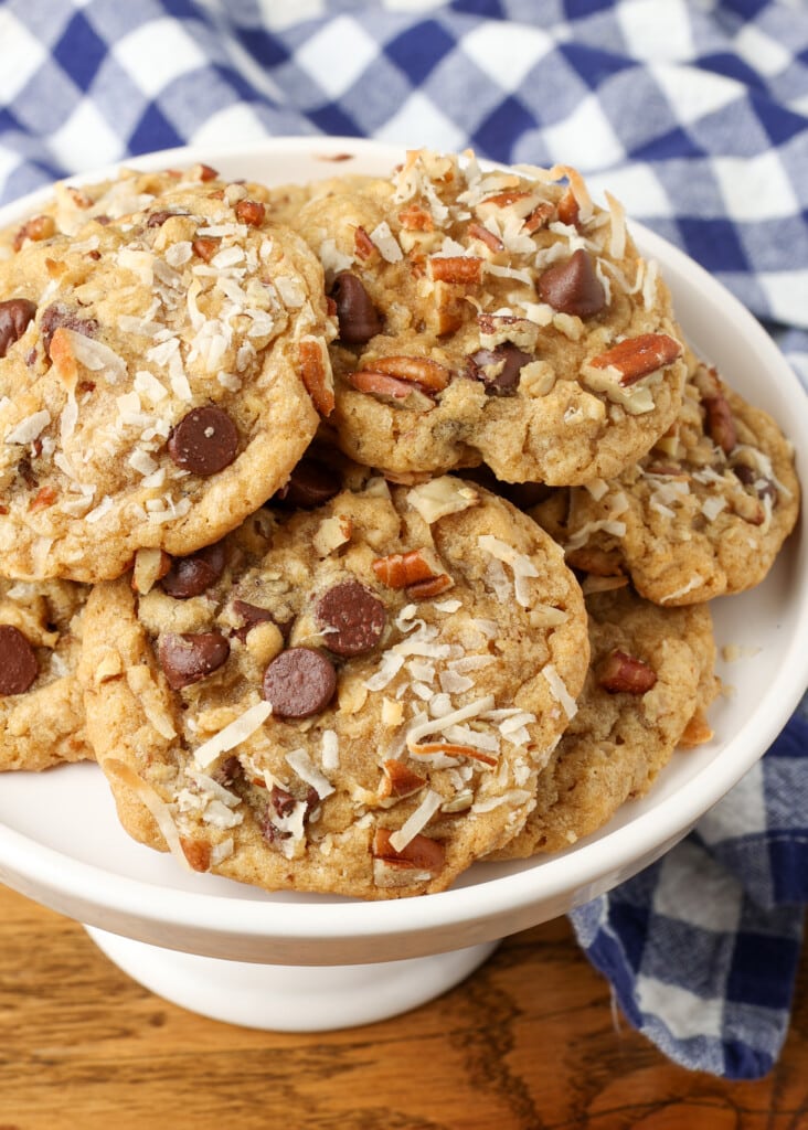 kitchen sink cookies on a white plate