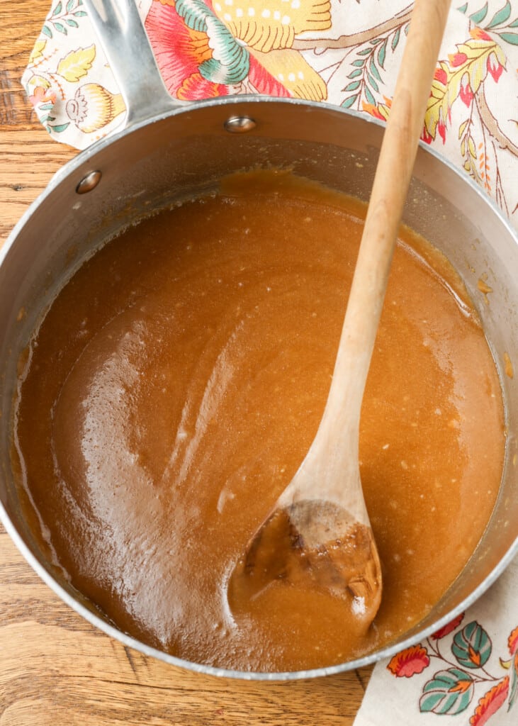 cookie mixture smooth and creamy in saucepan