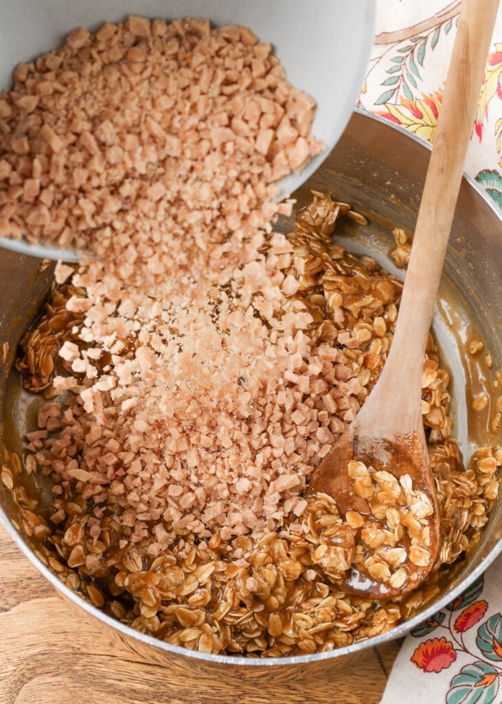 adding toffee bits to oatmeal cookies