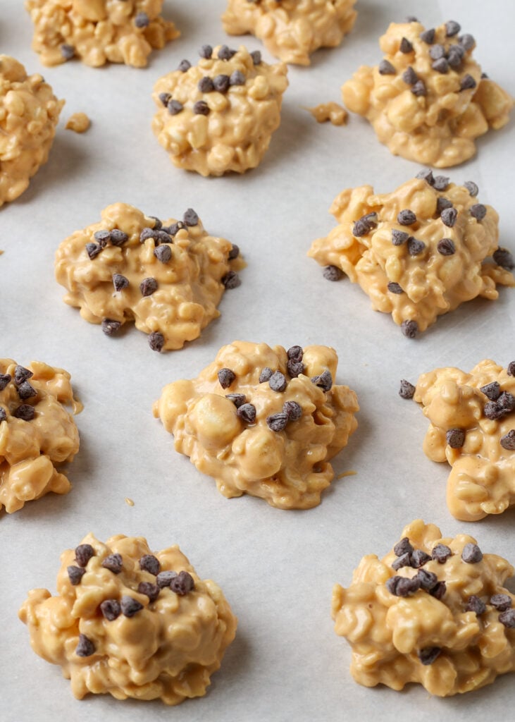 cookies on a sheet of baking parchment