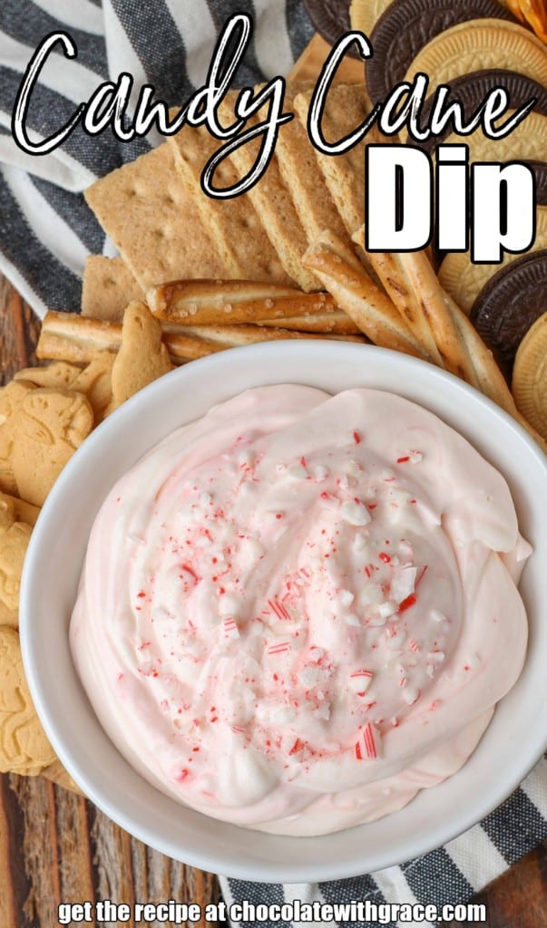 peppermint dip with candy canes
